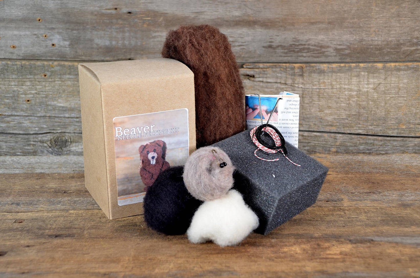 Needle Felting Kit- Beaver  Ornament- Animal