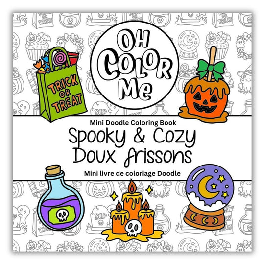 Halloween Mini Coloring Book - Spooky & Cozy, Bookish Gift