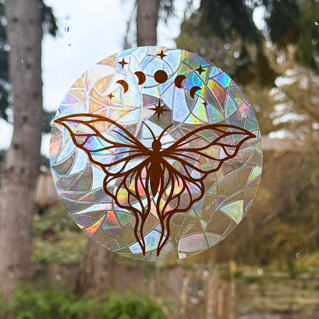 Celestial Moth Suncatcher | Rainbow Maker | Window Cling