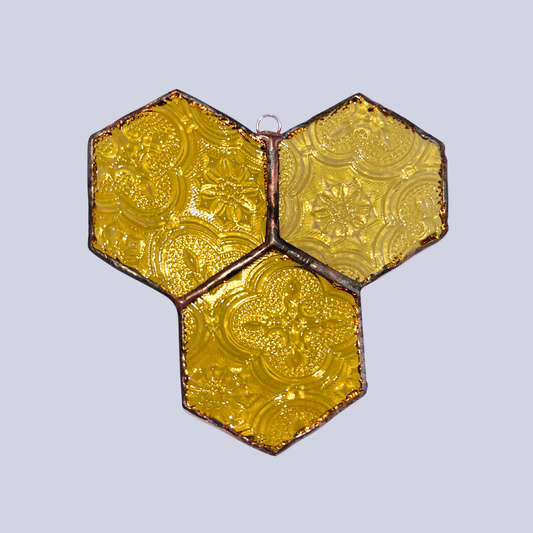 Honeycomb Stained Glass - 3 Piece