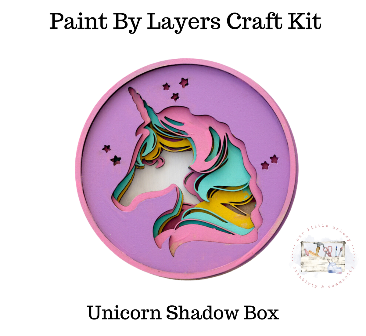 Unicorn Shadow Box (DIY Acrylic Painting Kit)