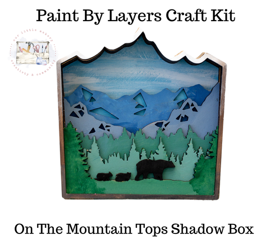 On The Mountain Tops Shadow Box (DIY Acrylic Painting Kit)