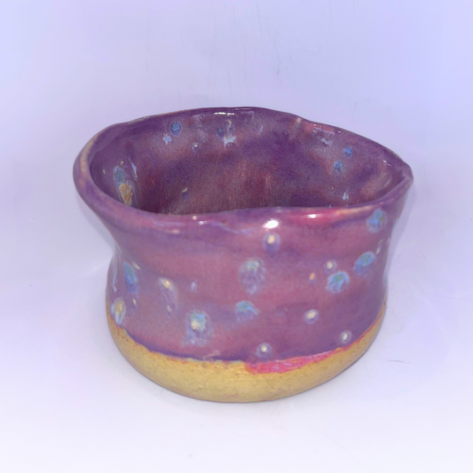 3.5" Pottery Bowl - Polka Dot Purple