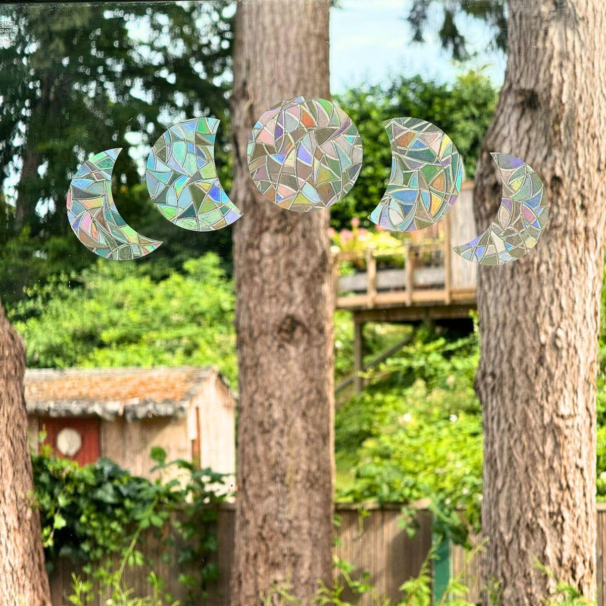 Moon Phase Suncatcher Stickers | 5 Pack | Window Cling