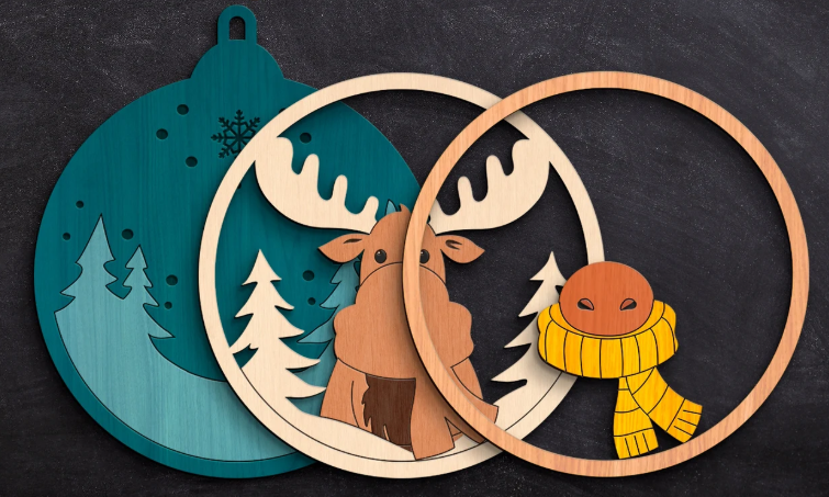 Moose Winter Wonderland DIY Acrylic Ornament Kit