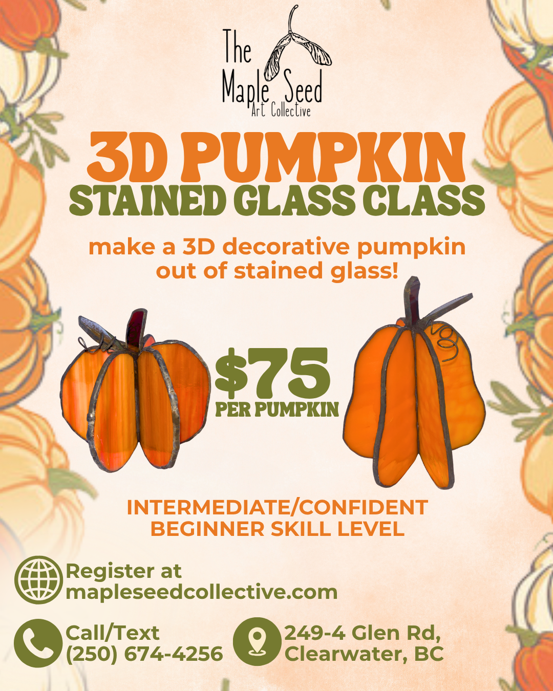 3D Pumpkin Stained Glass Class