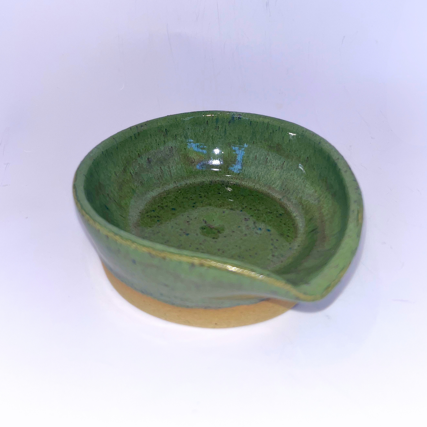 3" Pottery Spoon Rest - Green