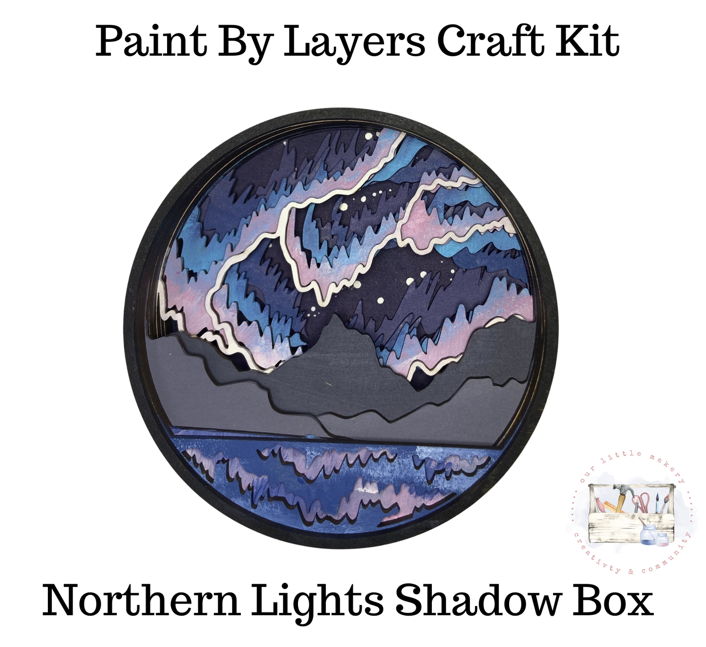 Northern Lights Shadow Box (DIY Acrylic Painting Kit)