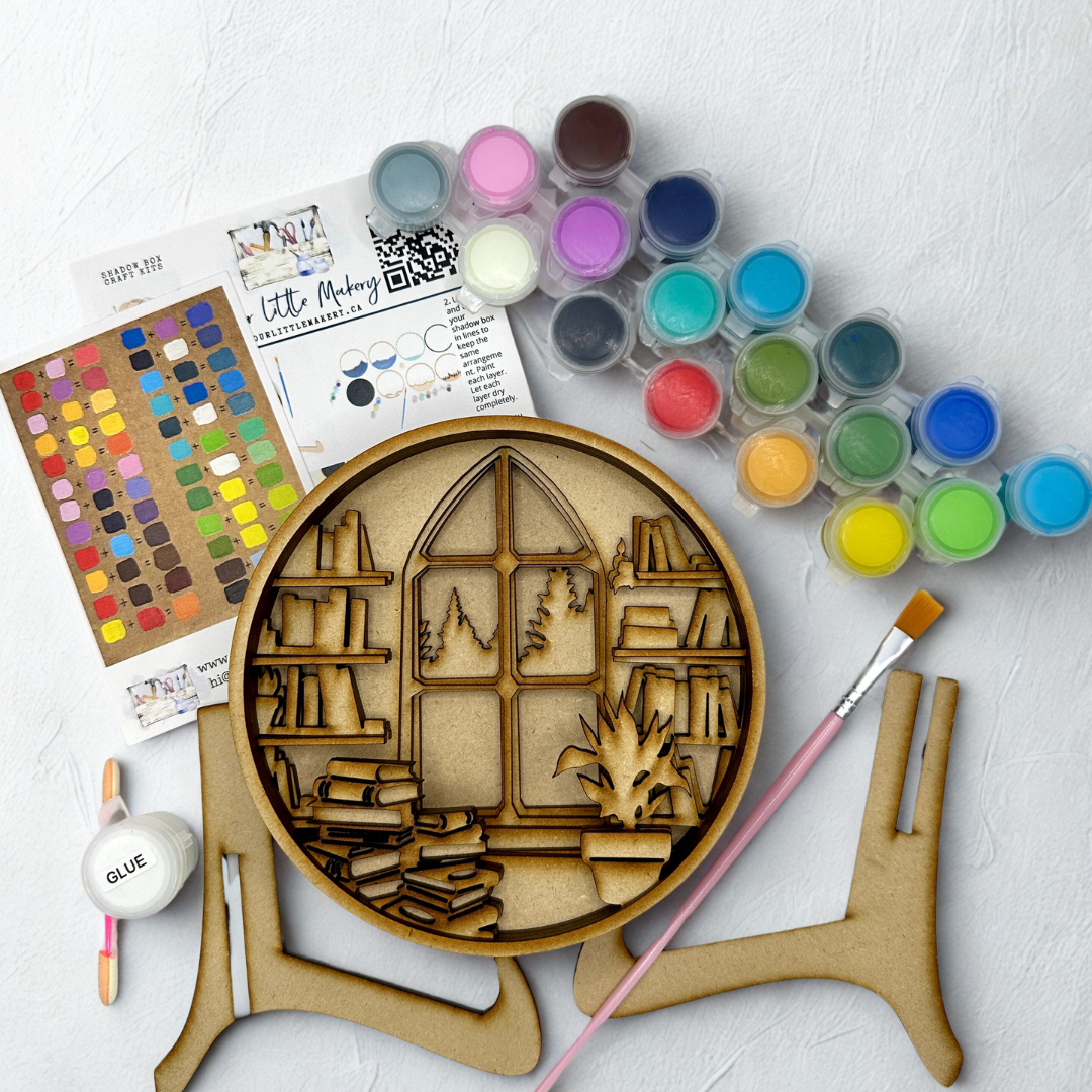 My Little Book Nook Shadow Box (DIY Acrylic Painting Kit)