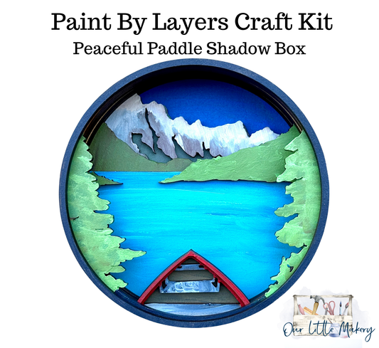 Peaceful Paddle Shadow Box (DIY Acrylic Painting Kit)