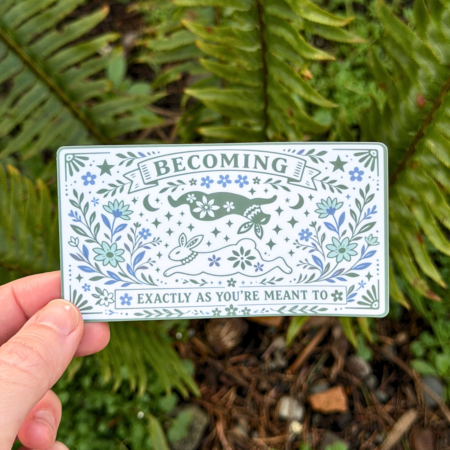 Becoming Affirmation Sticker | Mental Health Gifts | Rabbit