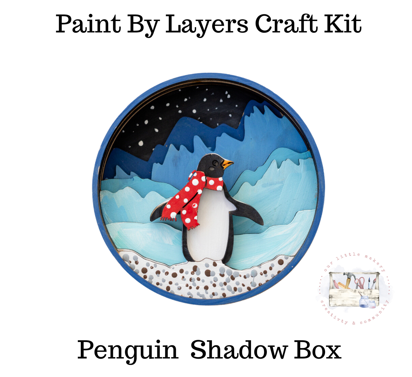Penguin Shadow Box (DIY Acrylic Painting Kit)