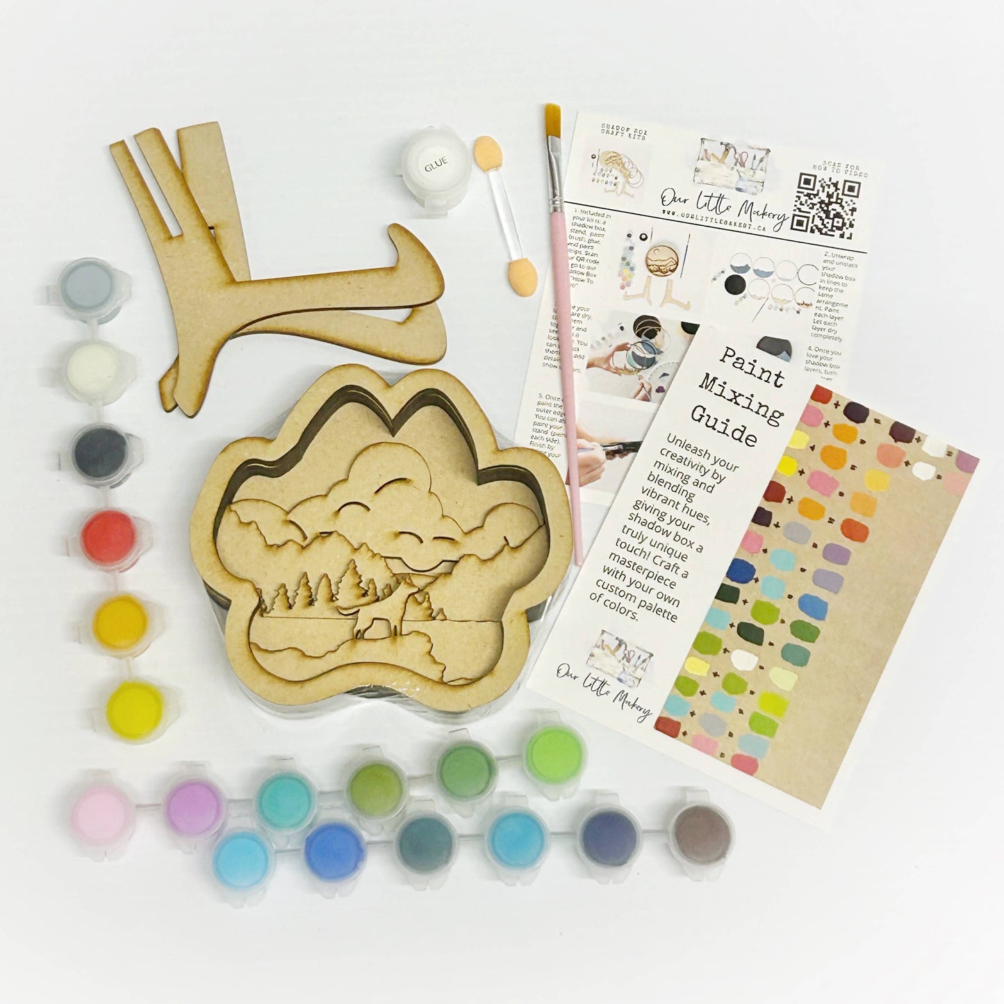 Dog Paw Shadow Box (DIY Acrylic Painting Kit)