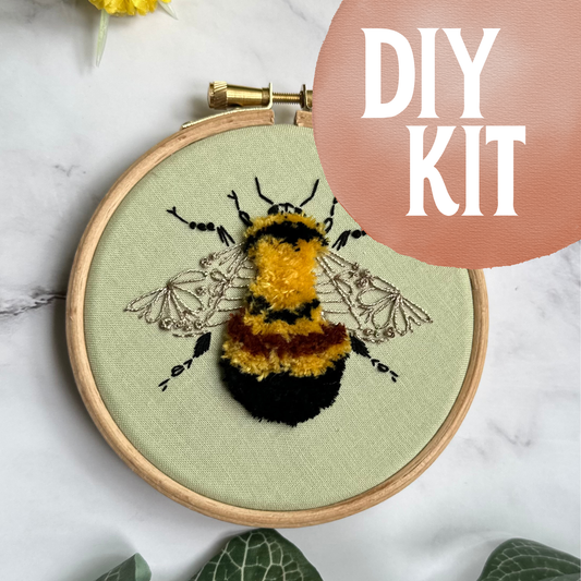 Rusty Patched Bumblebee (Mini DIY Embroidery Kit)