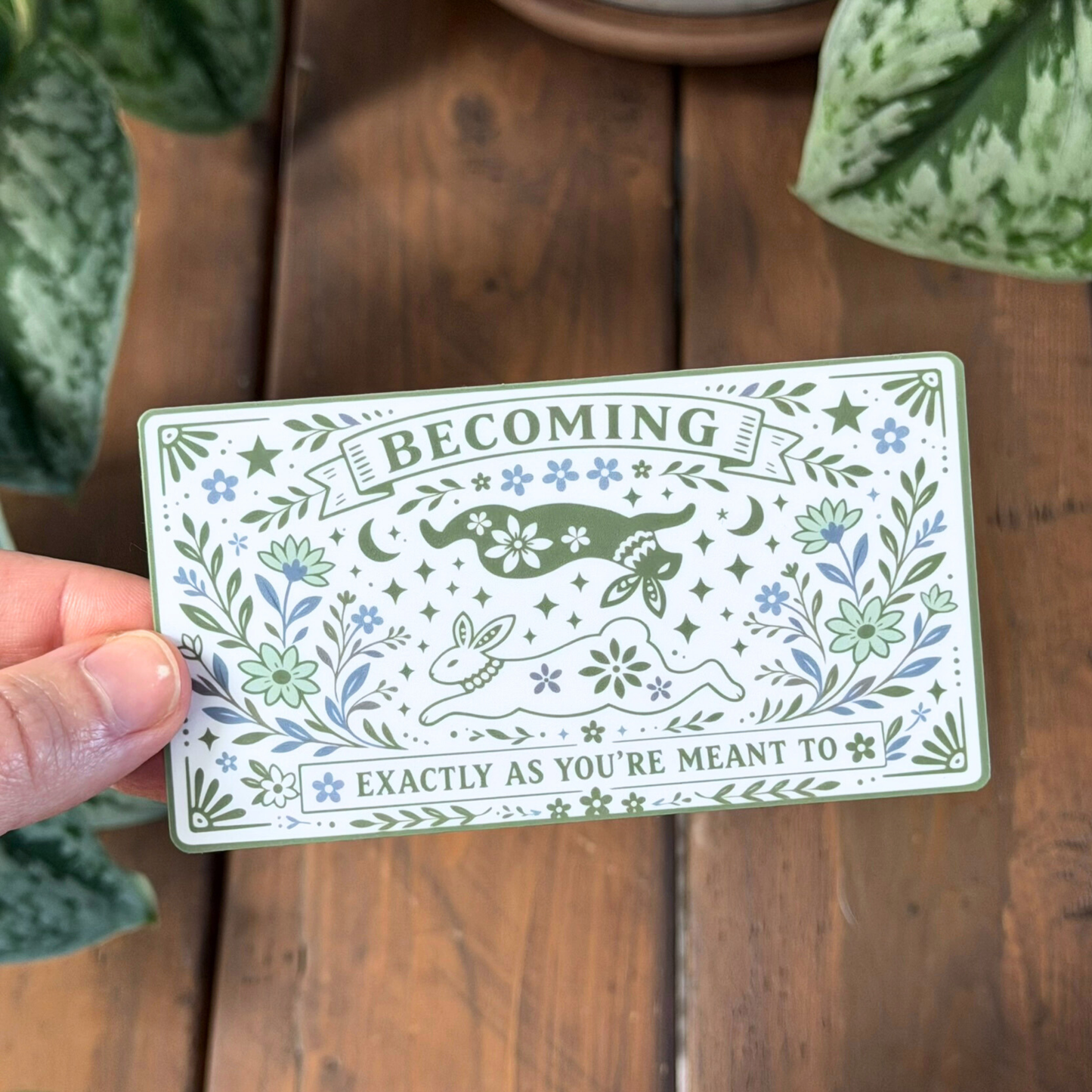Becoming Affirmation Sticker | Mental Health Gifts | Rabbit