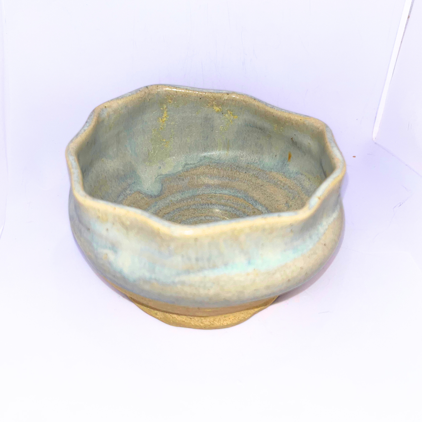 4" Pottery Wavy Bowl - Grey
