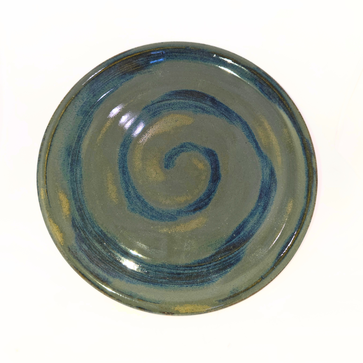 5.5" Pottery Plate - Blue Swirl