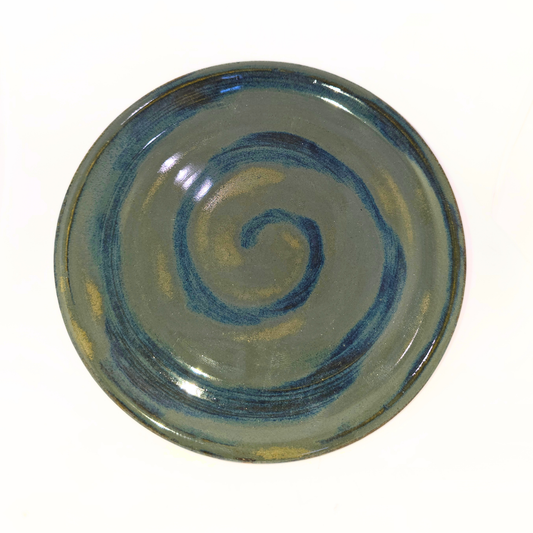 5.5" Pottery Plate - Blue Swirl