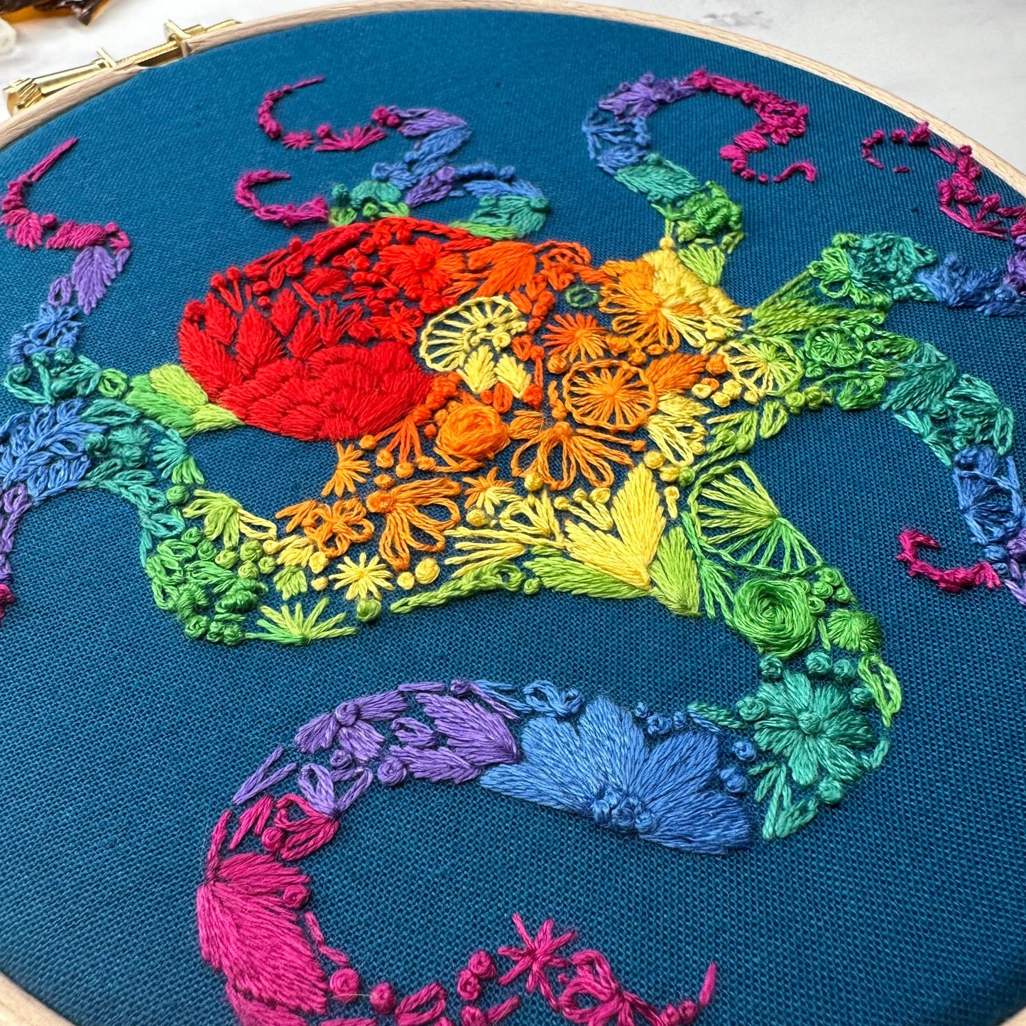 Rainbow Octopus (DIY Embroidery Kit)