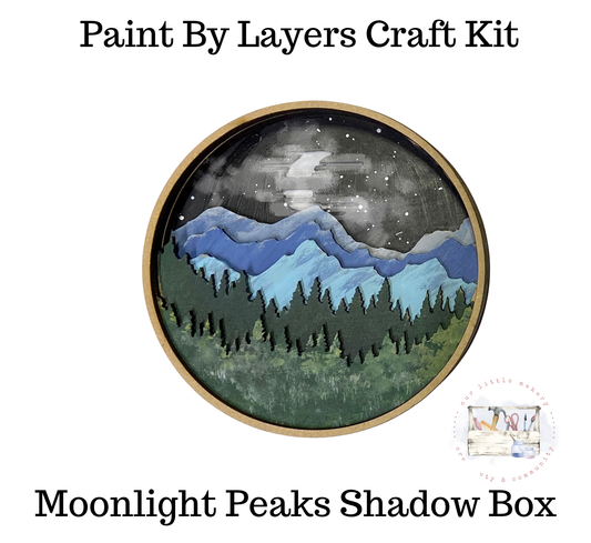 Moonlight Peaks Shadow Box (DIY Acrylic Painting Kit)