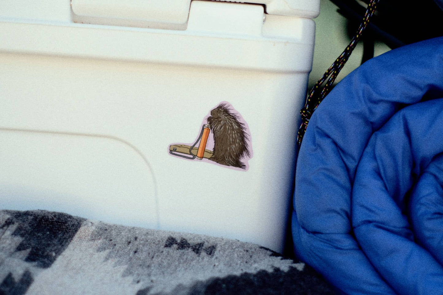 Camping Porcupine 3" Vinyl Sticker