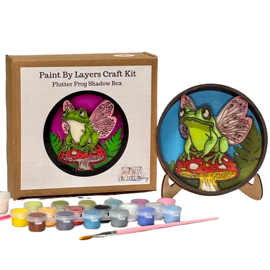 Flutter Frog Shadow Box (DIY Acrylic Painting Kit)