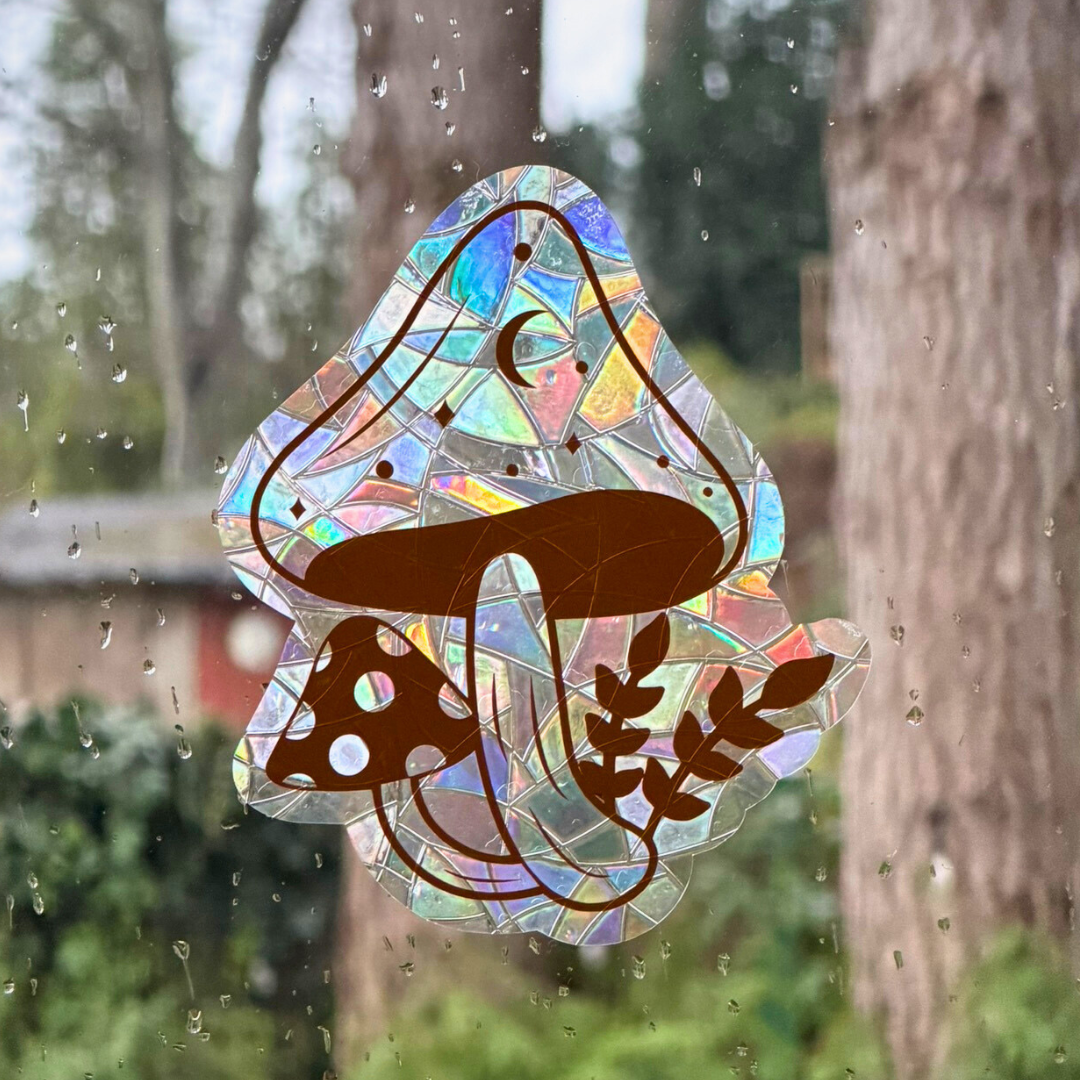 Celestial Mushroom Suncatcher | Rainbow Maker | Window Cling