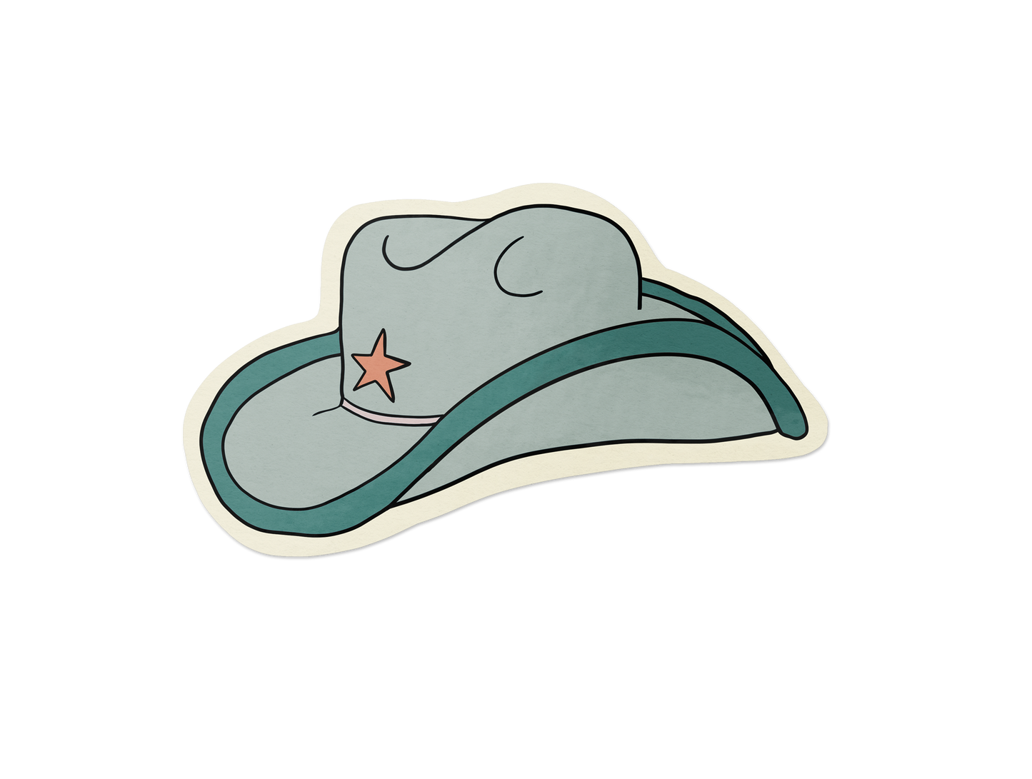 Blue Cowboy Hat Sticker