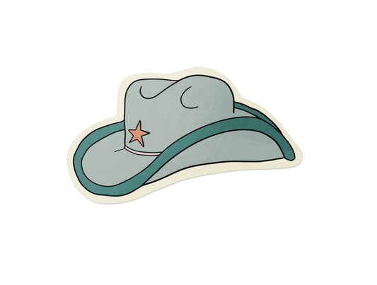 Blue Cowboy Hat Sticker