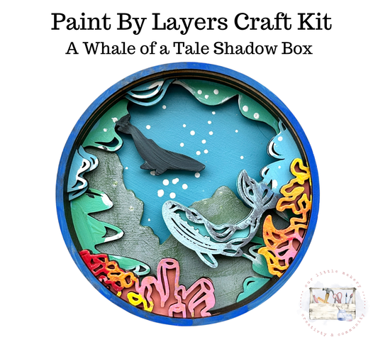 A Whale of a Tale Shadow Box (DIY Acrylic Painting Kit)