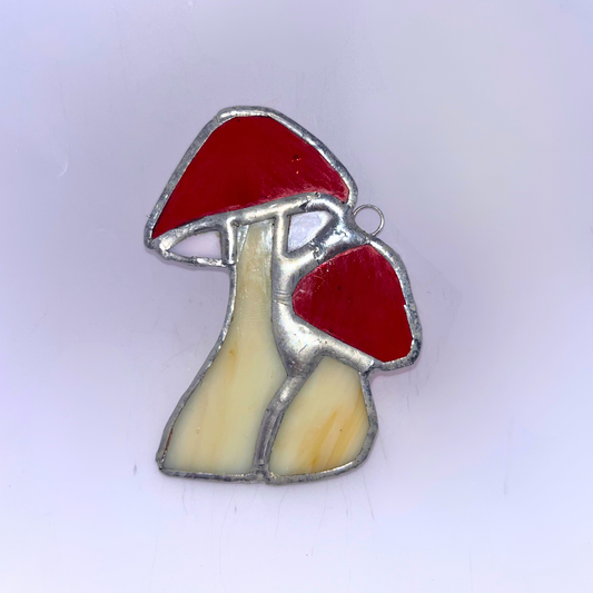 Red Mini Mushrooms Stained Glass
