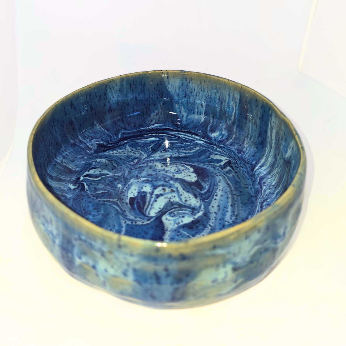 5" Pottery Bowl - Blue Marble