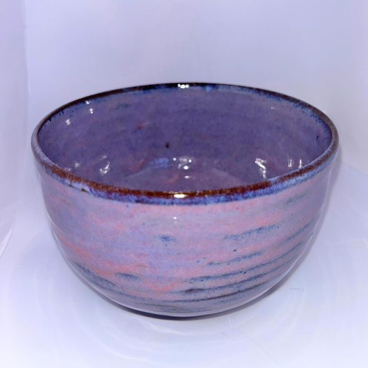 5" Pottery Bowl - Purple and Brown