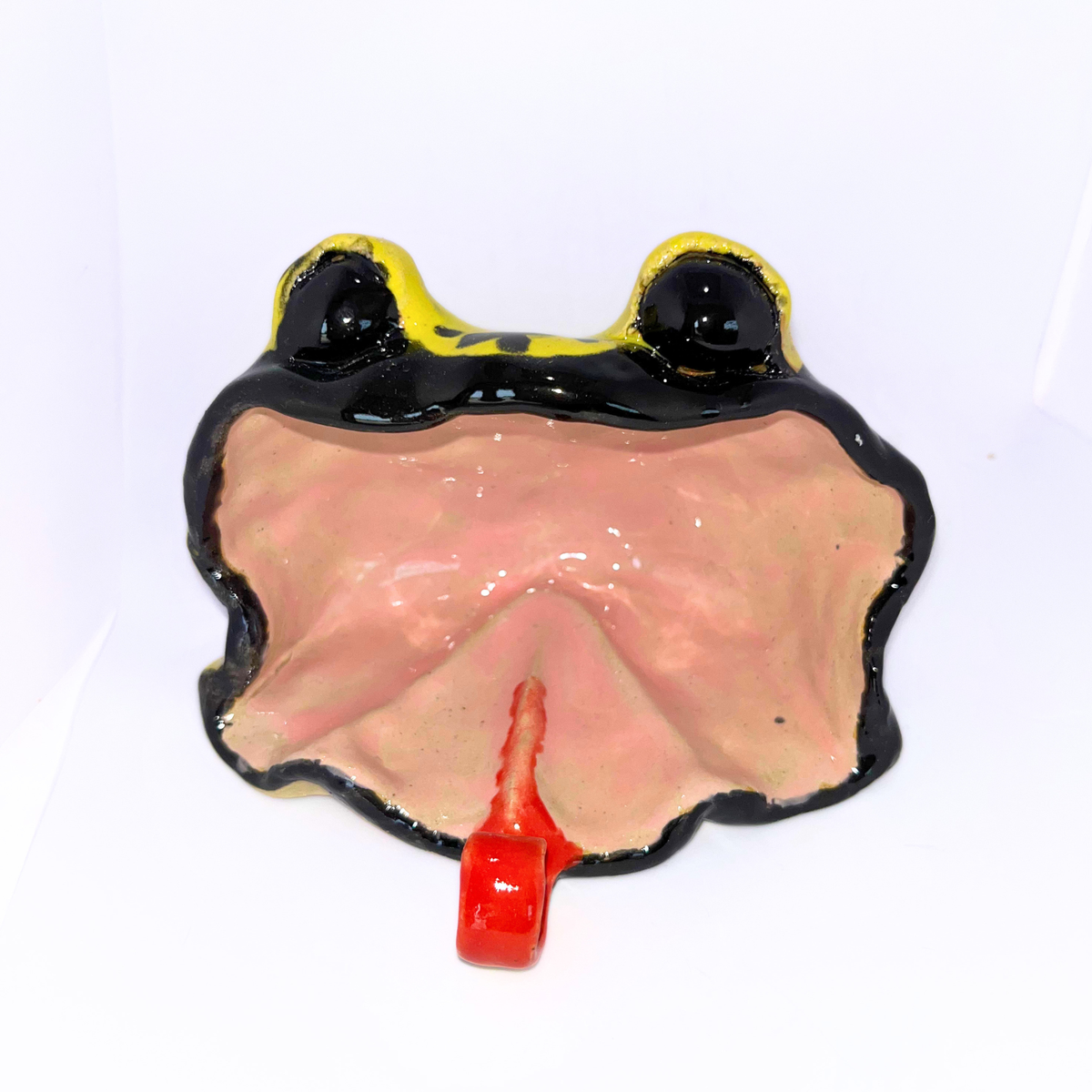 5" Pottery Frog Scrubby - Black & Yellow