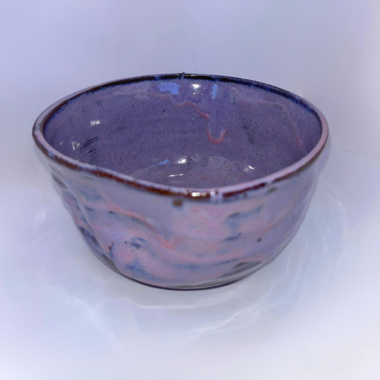 5" Pottery Cozy Grip Bowl - Purple and Brown