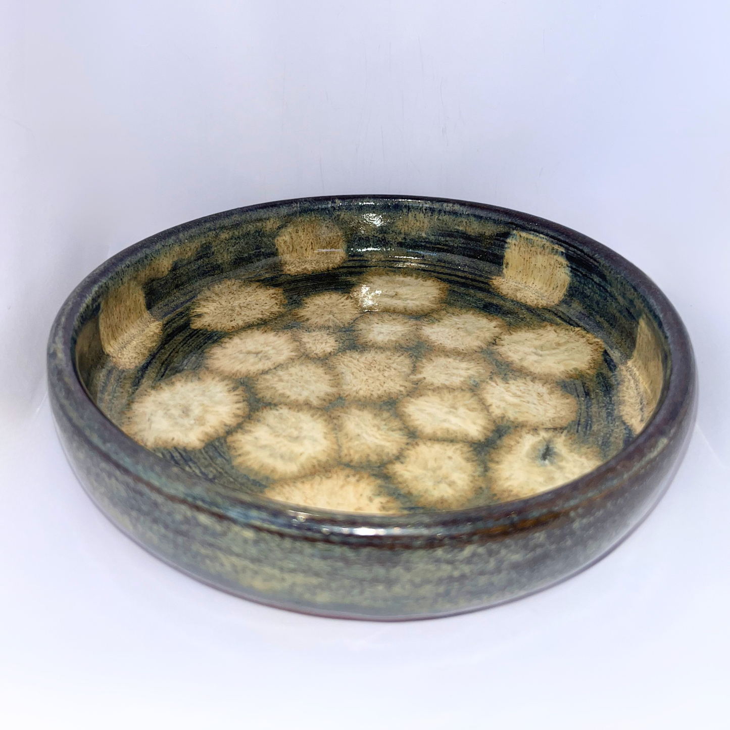 6.5" Pottery Plate - Grey & Cream