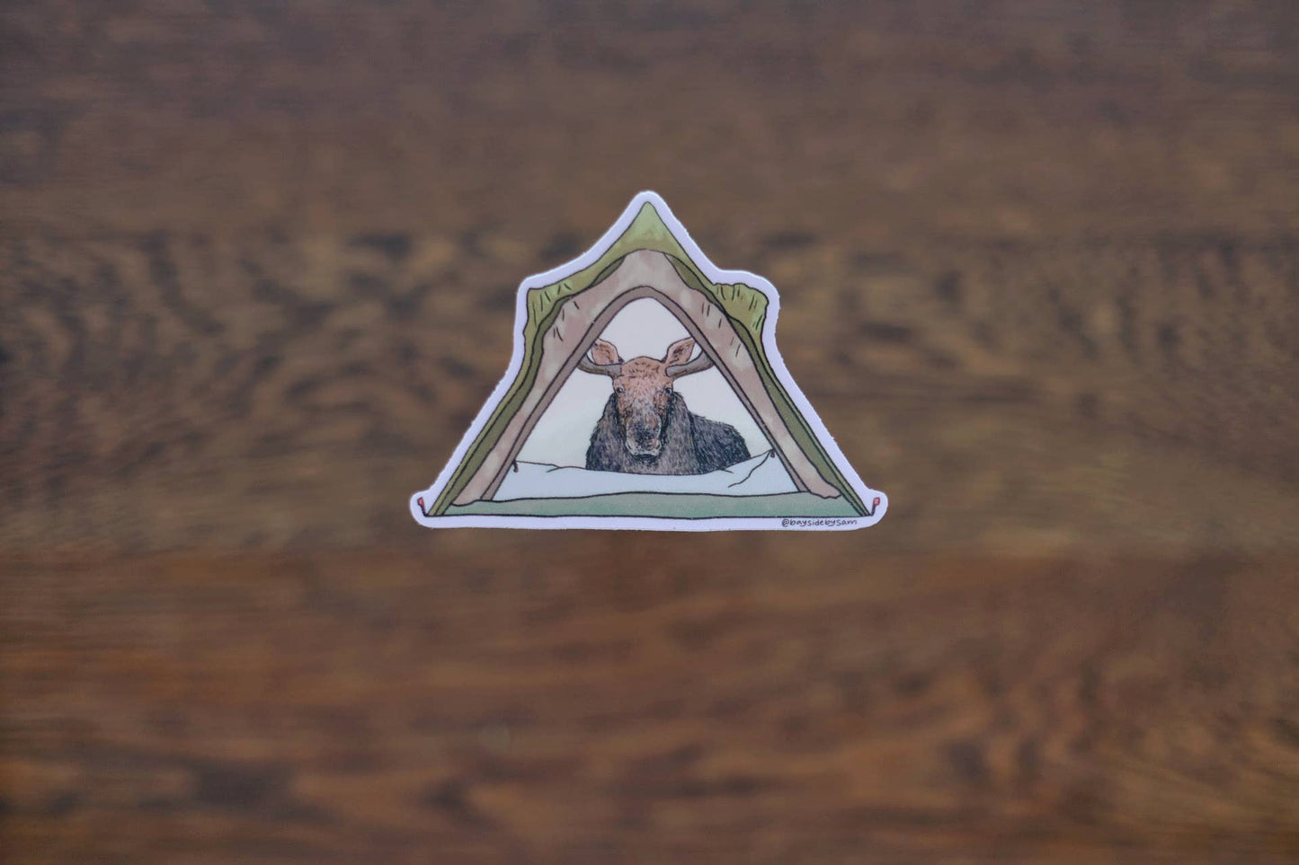 Camping Moose Sticker 