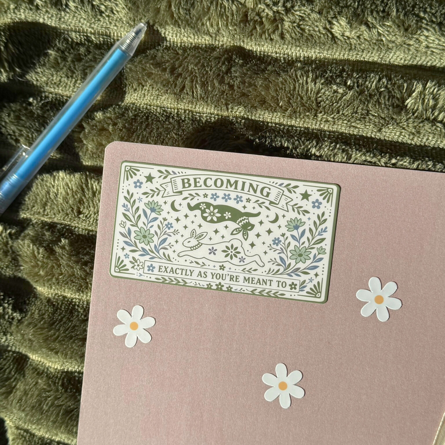 Becoming Affirmation Sticker | Mental Health Gifts | Rabbit