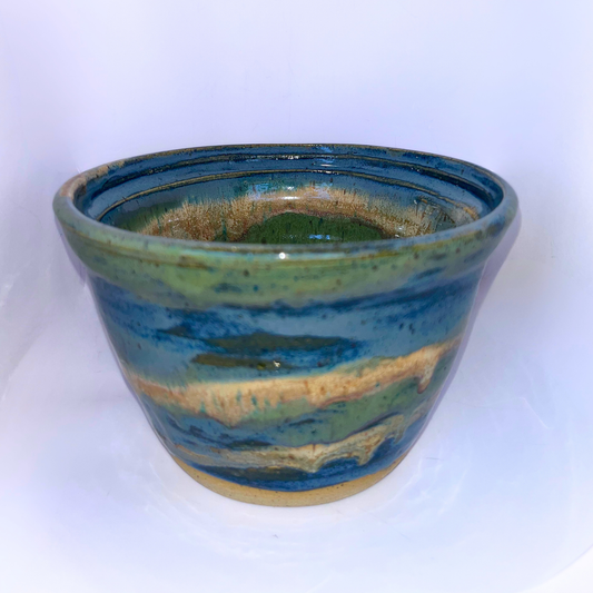 6" Pottery Planter - Blue & Green