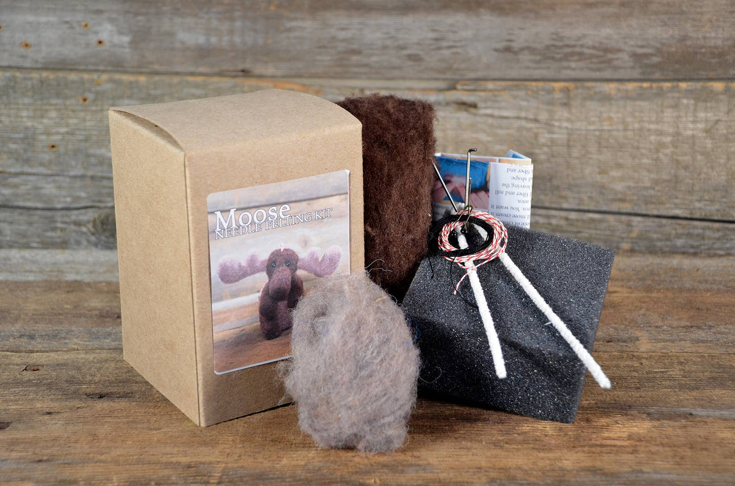 Moose Ornament Needle Felting Kit