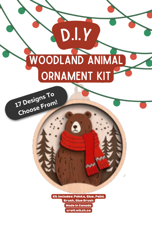 Brown Bear Winter Wonderland DIY Acrylic Ornament Kit