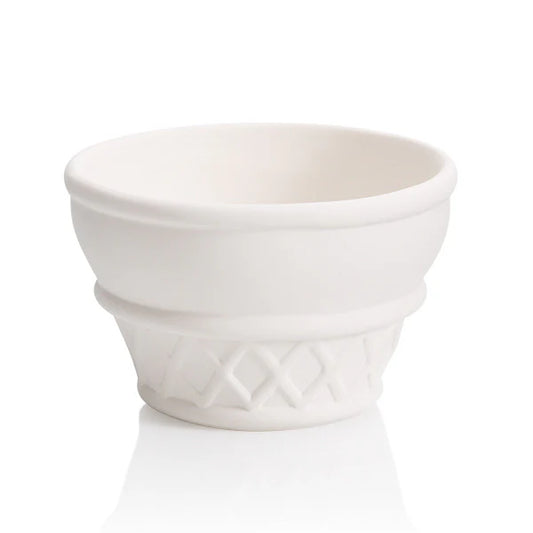 Ice Cream Cone Bowl Ceramic Bisque