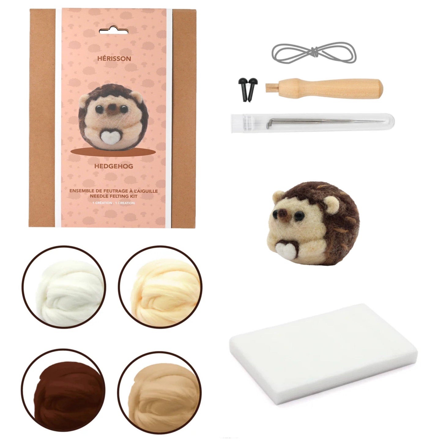 Hedgehog Needle Felting Kit