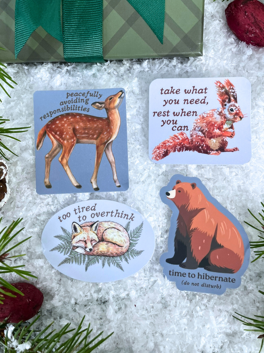 Time to Hibernate – Cozy Bear Self-Care Sticker