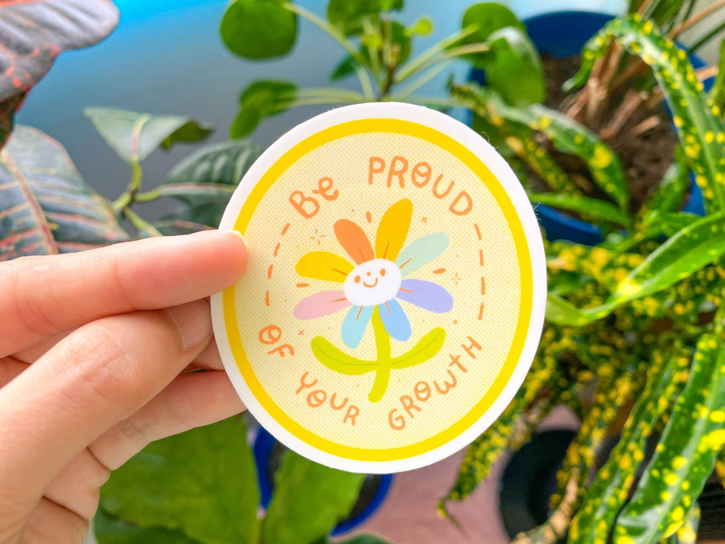 Be Proud Of Your Growth Flower Sticker