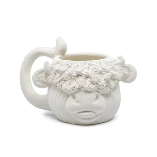 Highland Cow Mug Ceramic Bisque