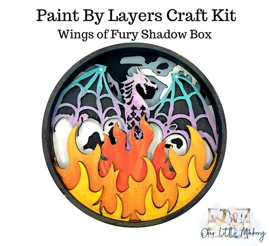 Wings of Fury Shadow Box (DIY Acrylic Painting Kit)