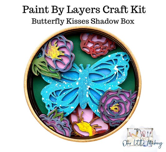 Butterfly Kisses Shadow Box (DIY Acrylic Painting Kit)