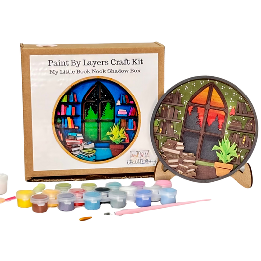 My Little Book Nook Shadow Box (DIY Acrylic Painting Kit)