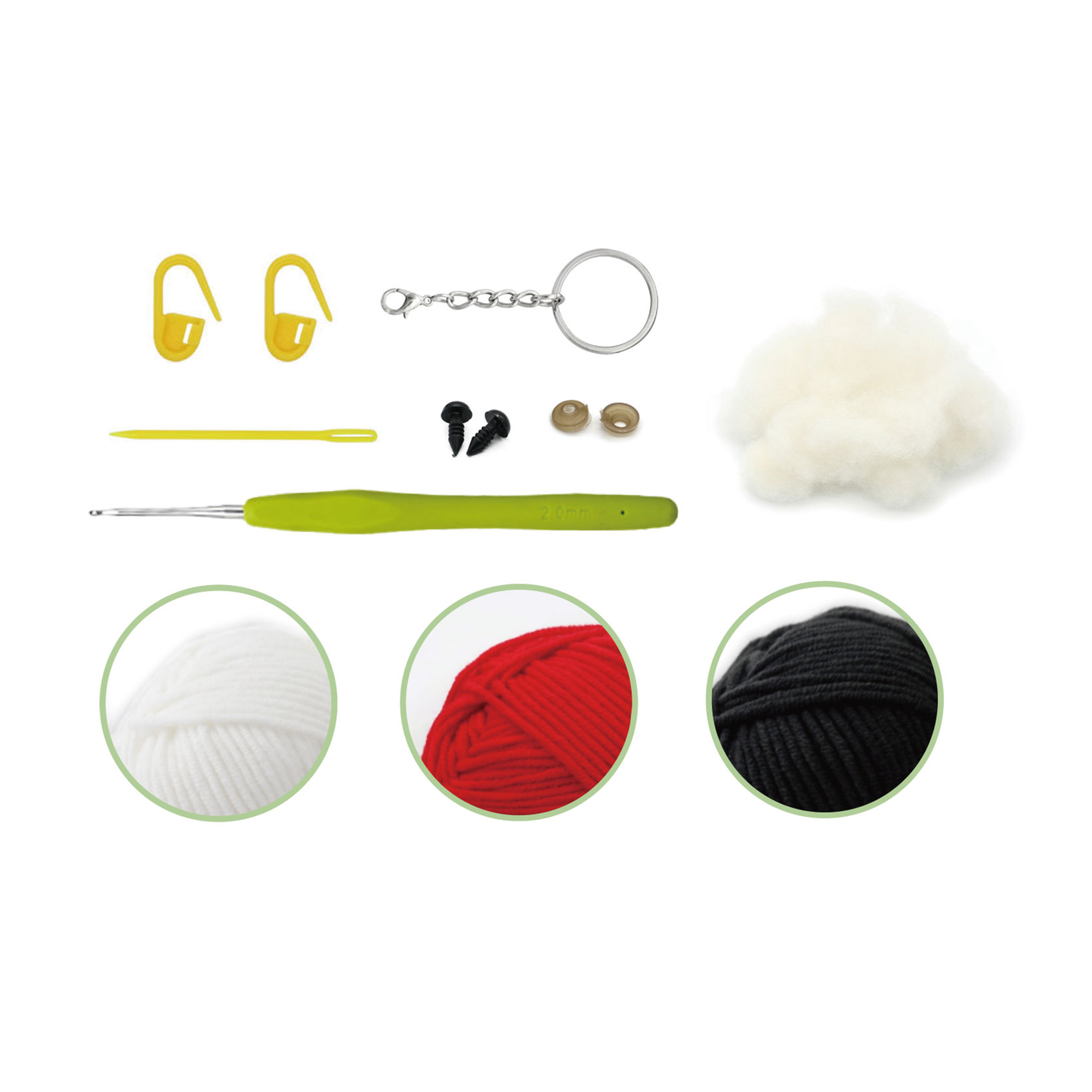 Mushroom Keychain Crochet Kit